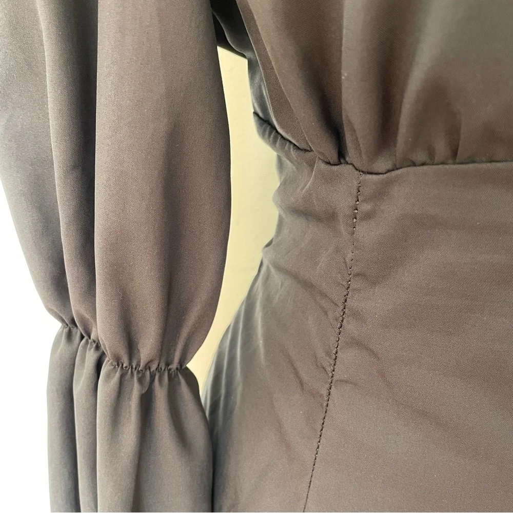 Long Puff Sleeves Square Neck Dress - Picture 6 of 12